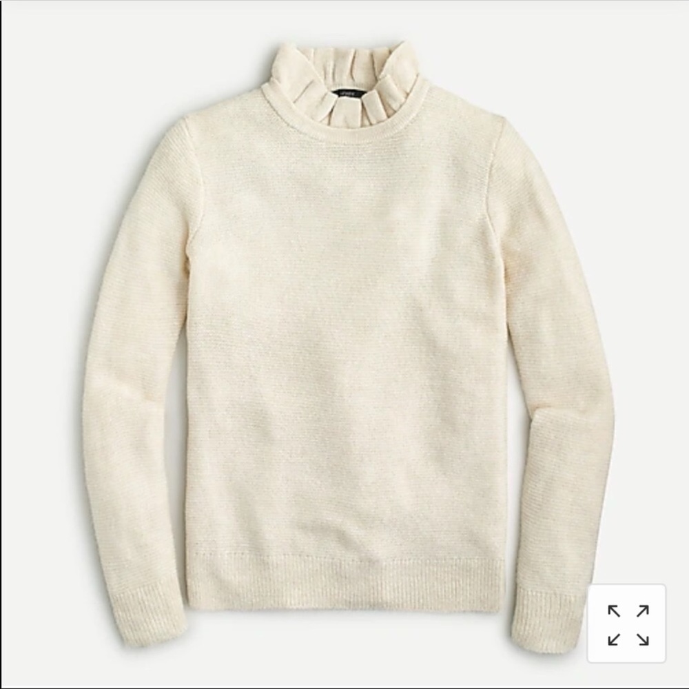 J crew Ruffleneck Pullover Sweater Ruffle Neck - Picture 2 of 5